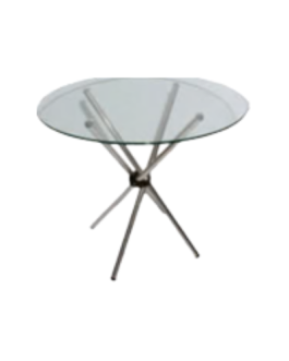Café Table - Glass Top on Chrome Legs